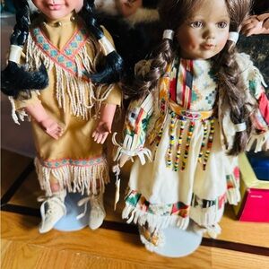Native American-Inspired Doll Set with Braided Hair